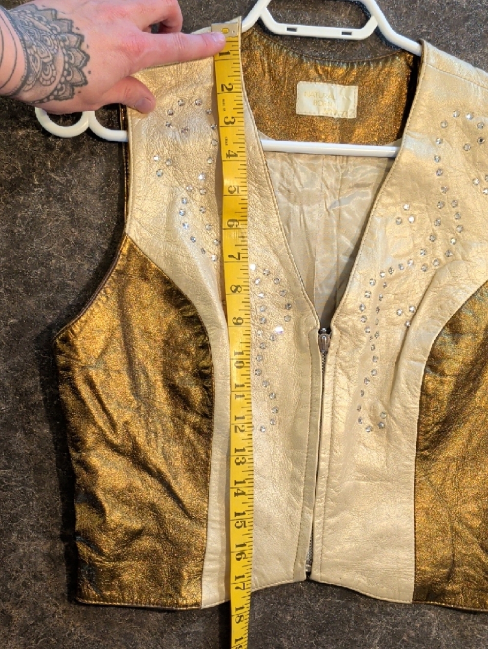 Metallic Gold & Cream Rodeo Vest - Picture 9 of 11